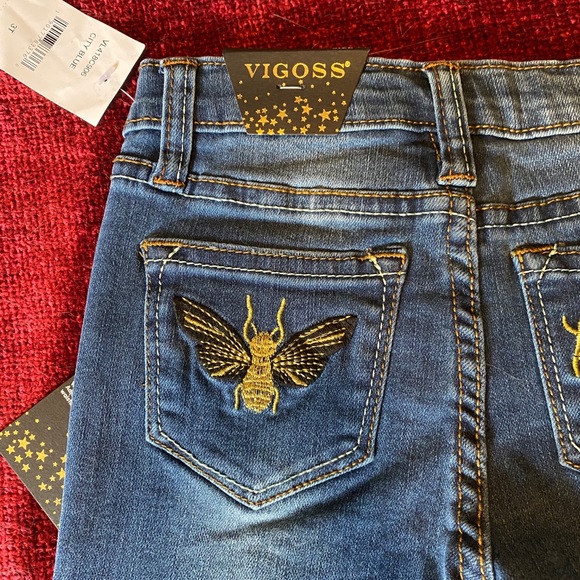 Vigoss Girl’S “BEE HAPPY” stretch denim jeans - Picture 2 of 8